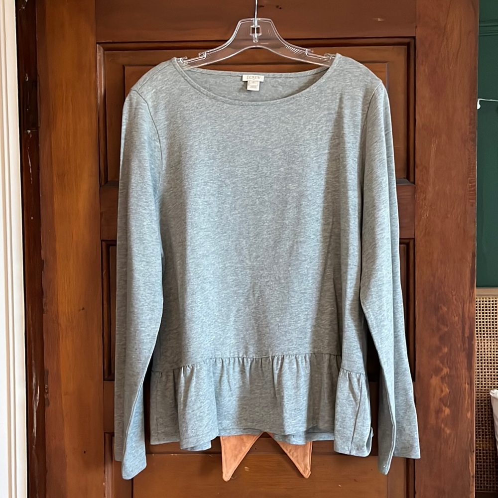 Peplum gray J-crew long sleeve.